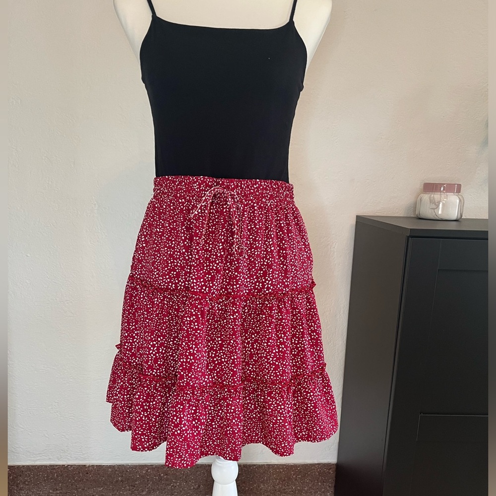 Polka Dot Ruffle Tiered Mini Skirt - Medium - Picture 2 of 7